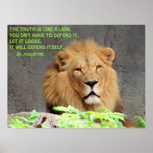 Citaat voor mannelijke Lion St. Augustine Truth Poster