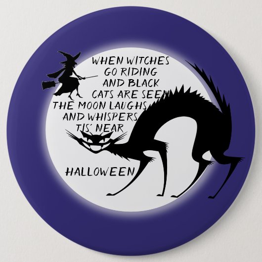 Citaat voor zwarte katten en heksen ronde button 6,0 cm (Voorkant)