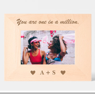 Citaat vriend Monogram Houten Fotolijsten op maat Gegraveerde Lijstjes