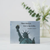 Citaat: Waar vrijheid is, is mijn land. Briefkaart (Staand voorkant)