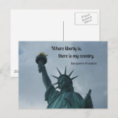 Citaat: Waar vrijheid is, is mijn land. Briefkaart (Voorkant / Achterkant)