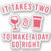 Citaat wijn en koffie sticker (Voorkant)