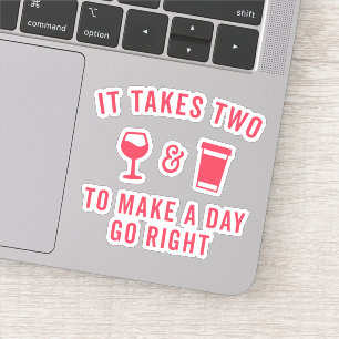 Citaat wijn en koffie sticker