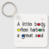 Citaat witte zwarte kleurrijke brief grote ziel sleutelhanger (Voorkant)