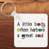 Citaat witte zwarte kleurrijke brief grote ziel sleutelhanger (Voorkant)