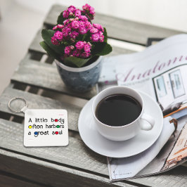 Citaat witte zwarte kleurrijke brief grote ziel sleutelhanger