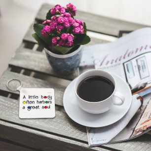 Citaat witte zwarte kleurrijke brief grote ziel sleutelhanger