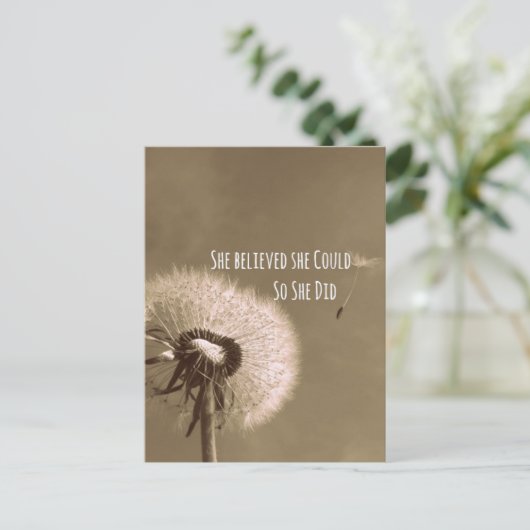 Citaat: Ze geloofde dat ze het kon, dus deed ze he Briefkaart (Staand voorkant)
