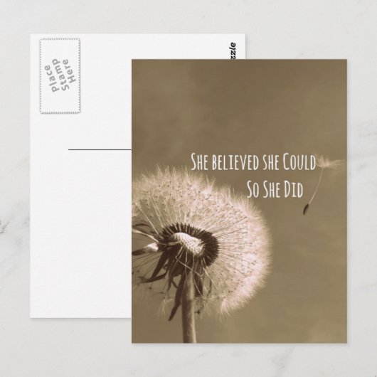 Citaat: Ze geloofde dat ze het kon, dus deed ze he Briefkaart (Voorkant / Achterkant)