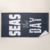 Citaat "Zeeen de dag" - Vetende het Beach Towel Strandlaken (Voorkant)