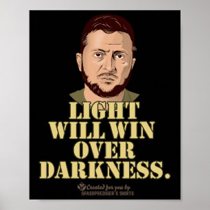 Citaat Zelensky Licht Zal Winnen Oekraïense Presid Poster