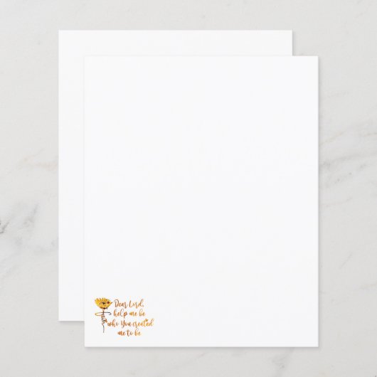 Citaat zonnebloem (Voorkant / Achterkant)