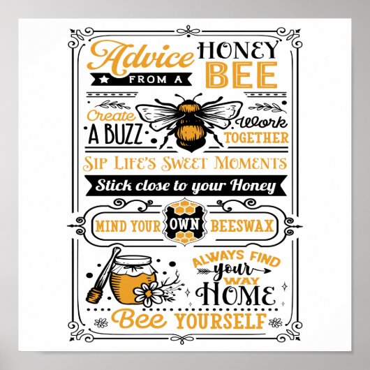 Citaatadvies van een honingbij poster (Voorkant)