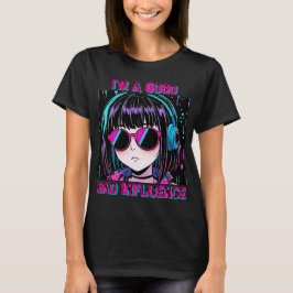 Citaatprint roze en blauw t-shirt