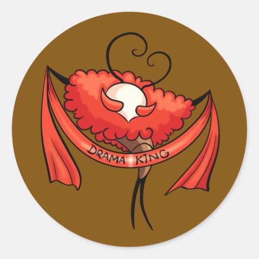 Citadel Drama King Ronde Sticker (Voorkant)