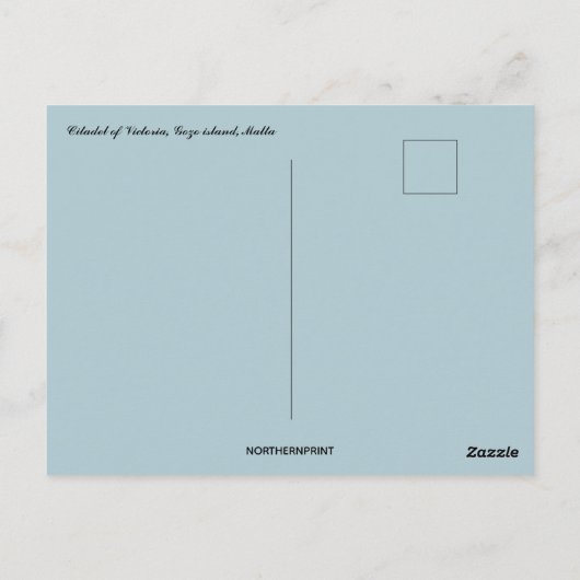 Citadel of Victoria Gozo Island Malta Briefkaart (Achterkant)