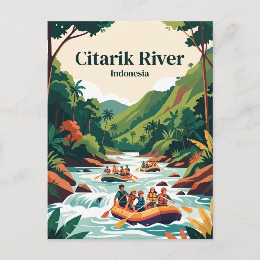 Citarik-rivier, Sukabumi, Java, Indonesië Briefkaart (Voorkant)