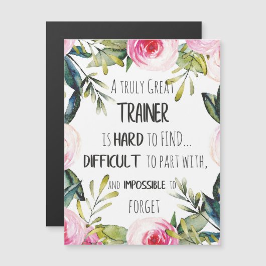 Citat voor waardering van de trainer Dank je dankb (Voorkant / Achterkant)