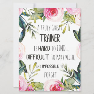 Citat voor waardering van de trainer Dank je dankb Kaart