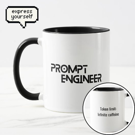 Citateminimalist voor prompt engineer mok