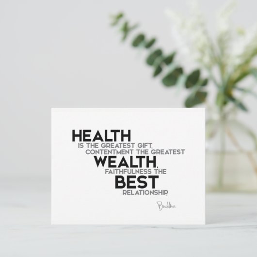 Citaten: Boeddha: Gezondheid: grootste geschenk Briefkaart (Staand voorkant)