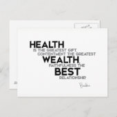 Citaten: Boeddha: Gezondheid: grootste geschenk Briefkaart (Voorkant / Achterkant)