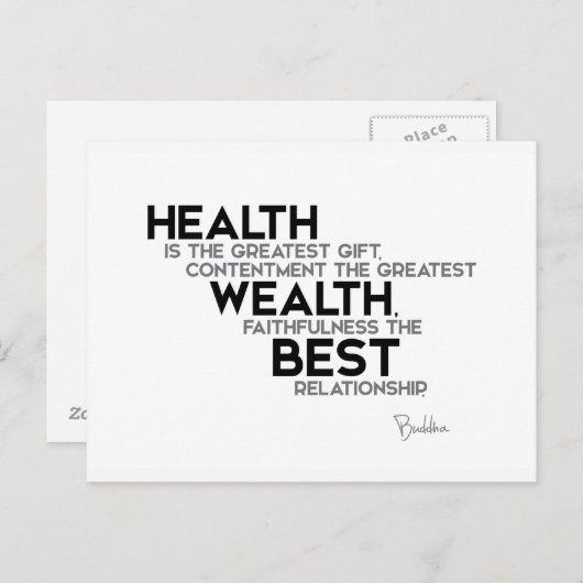 Citaten: Boeddha: Gezondheid: grootste geschenk Briefkaart (Voorkant / Achterkant)