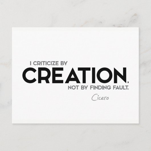 Citaten: Cicero: Bekritiseren door creatie Briefkaart (Voorkant)