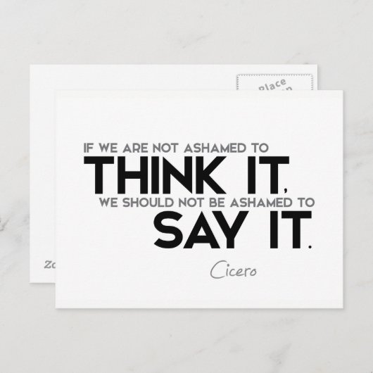 Citaten: Cicero: Denk het, zeg het Briefkaart (Voorkant / Achterkant)