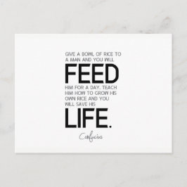 Citaten: Confucius: kom rijst, rijstteelt Briefkaart