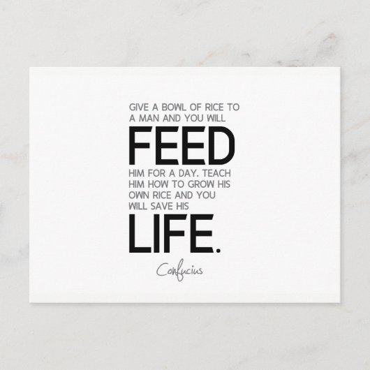 Citaten: Confucius: kom rijst, rijstteelt Briefkaart (Voorkant)
