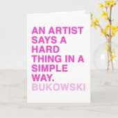 Citaten door Charles Bukowski Kaart (Gele Bloem)