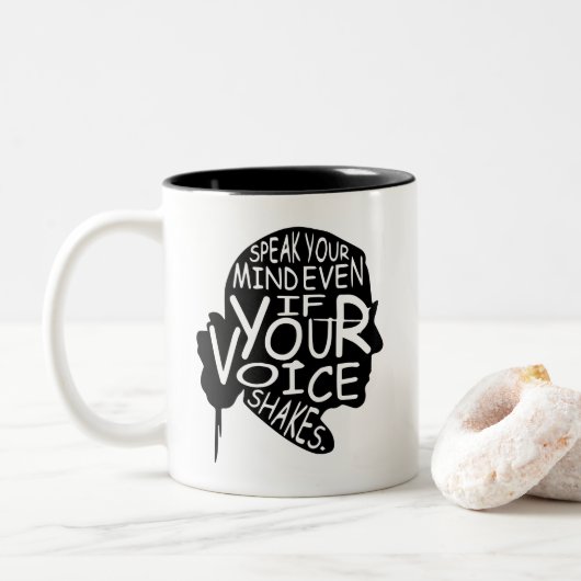 Citaten feministische Gift, beruchte RBG Tweekleurige Koffiemok (Met donut)
