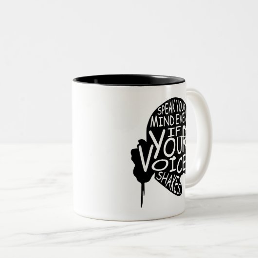 Citaten feministische Gift, beruchte RBG Tweekleurige Koffiemok (Voorkant rechts)