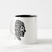 Citaten feministische Gift, beruchte RBG Tweekleurige Koffiemok (Voorkant links)