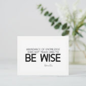 Citaten: Heraclitus: Wees wijs Briefkaart (Staand voorkant)