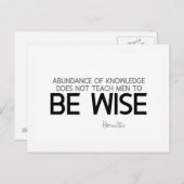 Citaten: Heraclitus: Wees wijs Briefkaart (Voorkant / Achterkant)