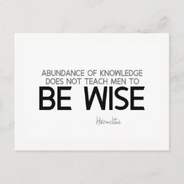 Citaten: Heraclitus: Wees wijs Briefkaart