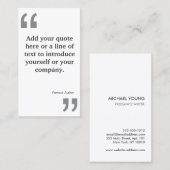 Citaten in Grijs op Wit Visitekaartje (Voorkant / Achterkant)