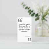 Citaten in Grijs op Wit Visitekaartje (Staand voorkant)