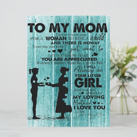 Citaten naar mijn moeder | Gift for Moeder Menu (Staand voorkant)