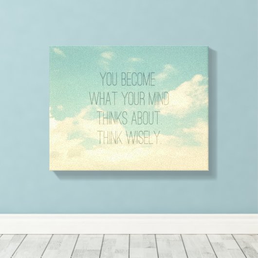 Citaten over de geest, Sky en Clouds,  Canvas Afdruk (Insitu (Houten vloer))