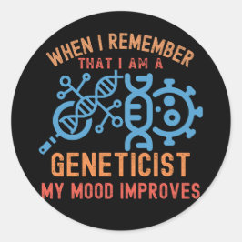 Citaten over Genetica, Hoofdvak Genetica Ronde Sticker