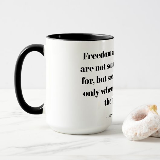 Citaten over innerlijke vrede mok (Met donut)