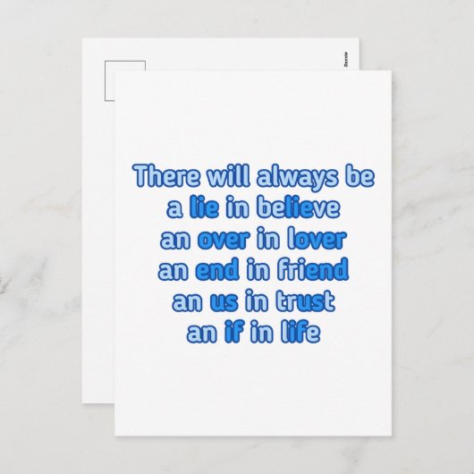 citaten over liefde , leven en vriendschap feestdagenkaart (Voorkant / Achterkant)