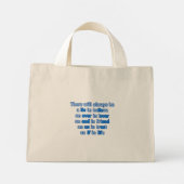 citaten over liefde , leven en vriendschap mini tote bag (Achterkant)
