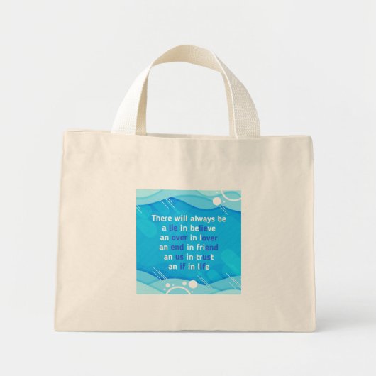 citaten over liefde , leven en vriendschap mini tote bag (Voorkant)