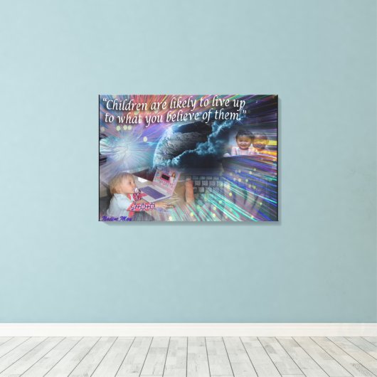 Citaten over onze kinderen canvas afdruk (Insitu (Houten vloer))