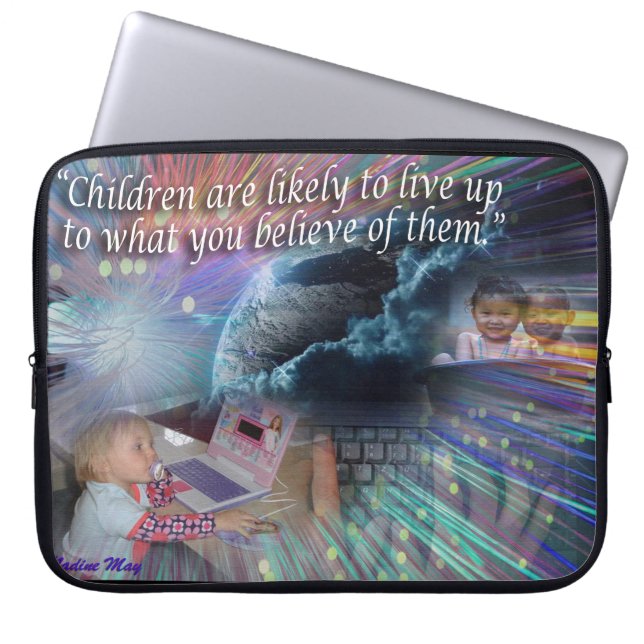 Citaten over onze kinderen laptop sleeve (Voorkant)