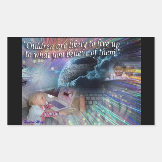 Citaten over onze kinderen rechthoekige sticker (Voorkant)